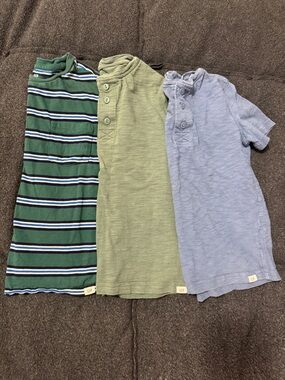 GAP Kids Three-Pack Henley Shirts - Green, Olive & Light Blue